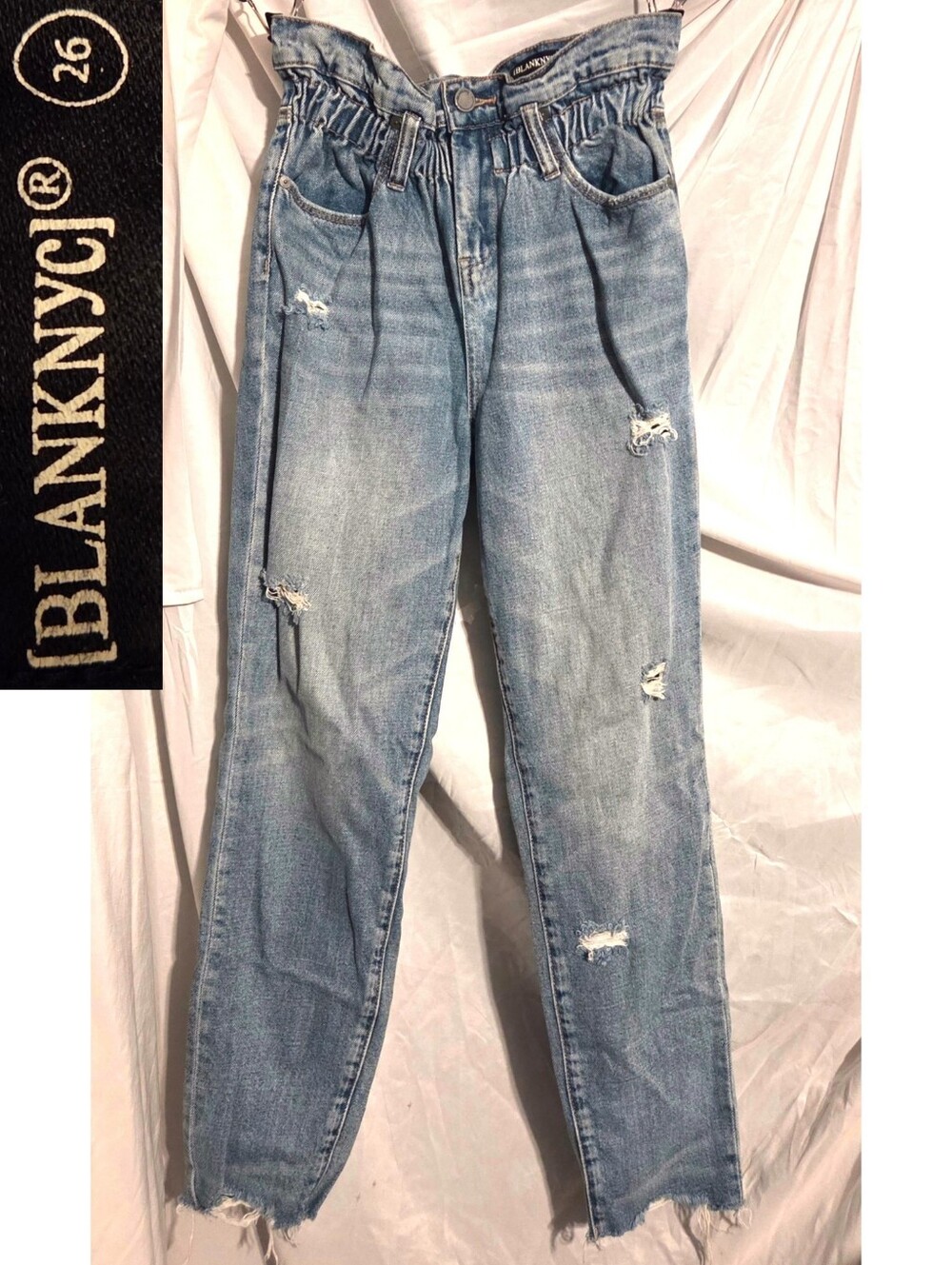High Rise Elastic Waist Paperbag Jeans🪞